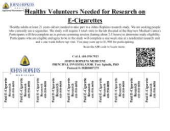 E-Cigarette Research Study (Johns Hopkins)