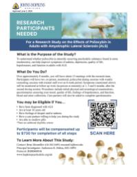 Research Study on the Effects of Psilocybin in Adults with Amyotrophic Lateral Sclerosis (ALS)