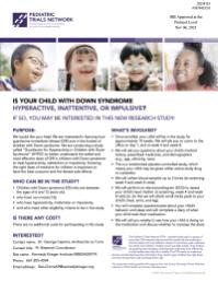Guanfacine Immediate Release for Hyperactivity in Children with Down Syndrome