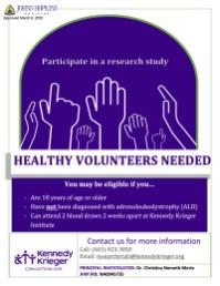 Healthy Volunteers Needed: Adrenoleukodystrophy (ALD) Biomarker Study