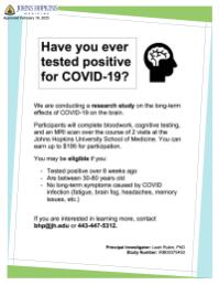 Long-Term Effects of COVID-19 on the Brain: Research Study for Former COVID-19 Positive Adults